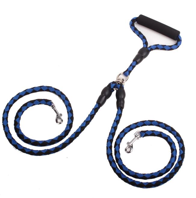 Double-Ended Dog Leash — 1-to-2 Splitter Lead with Collar