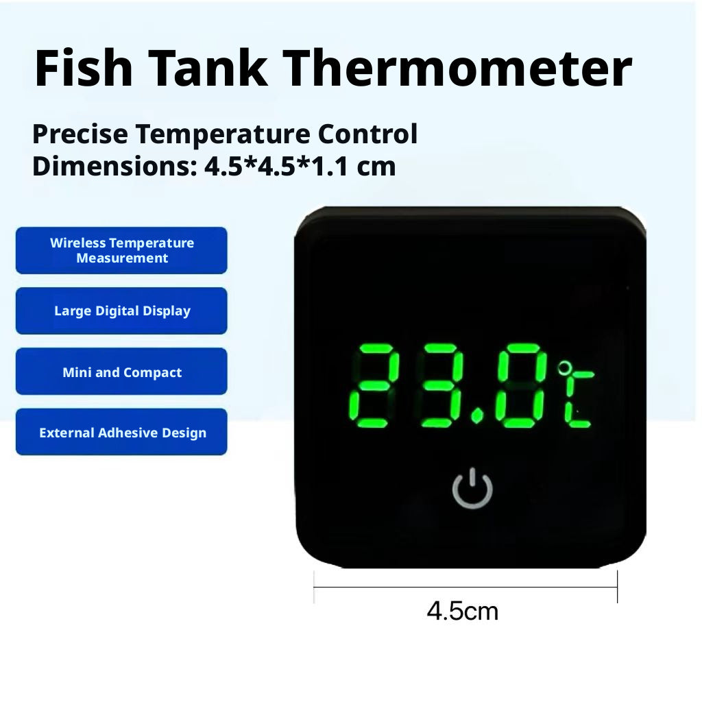 Fish tank thermometer-digital display-round-black-ABS plastic-1 piece