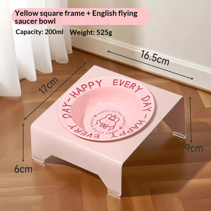 Elevated Ceramic Cat Food Bowl — Magnetic High-Leg Stand for Cats & Dog