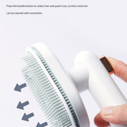 Self-Cleaning Pet Grooming Comb — Cat & Dog Floating Hair Removal Brush