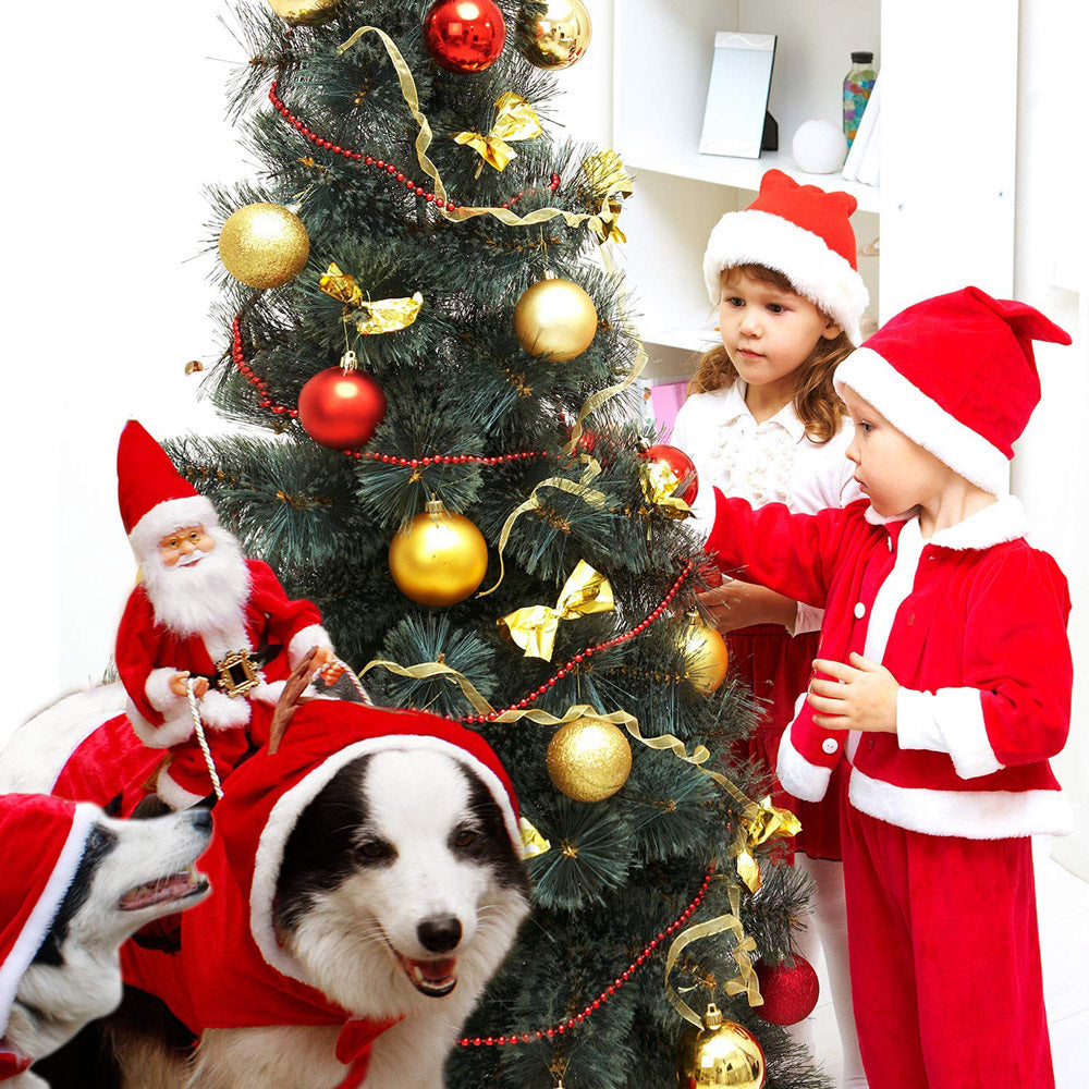 Dog Christmas Santa Costume — Festive Riding Deer Pet Outfit