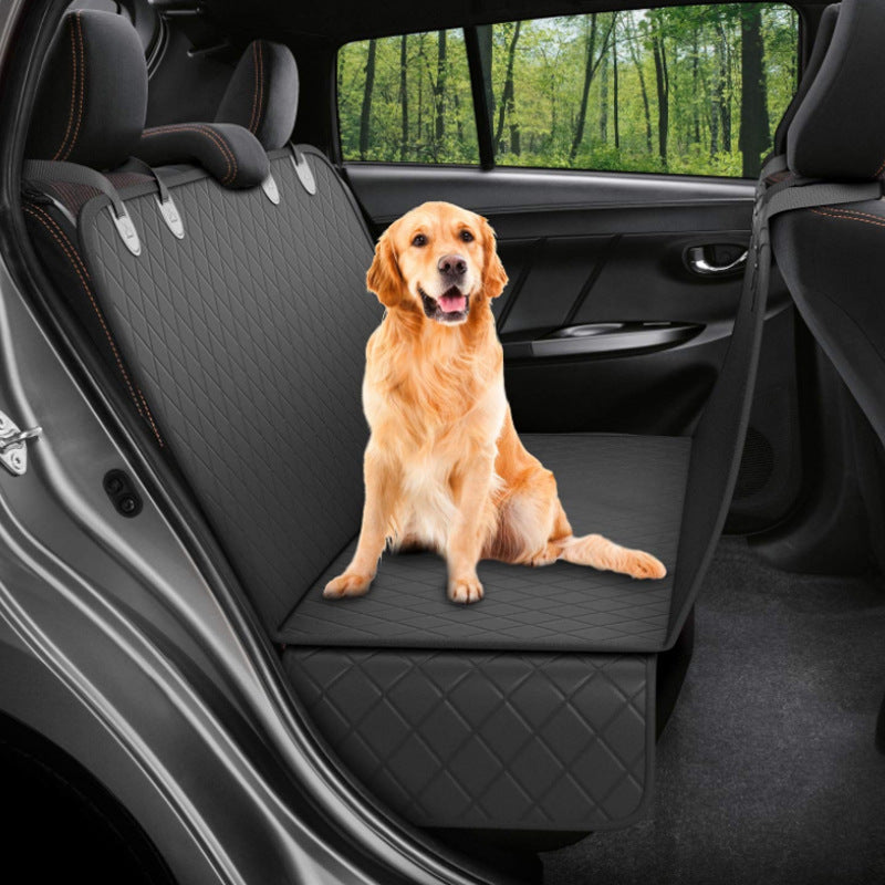 Dog Car Seat Cover Hammock — Mesh View Safety Protector with Zipper & Pocket