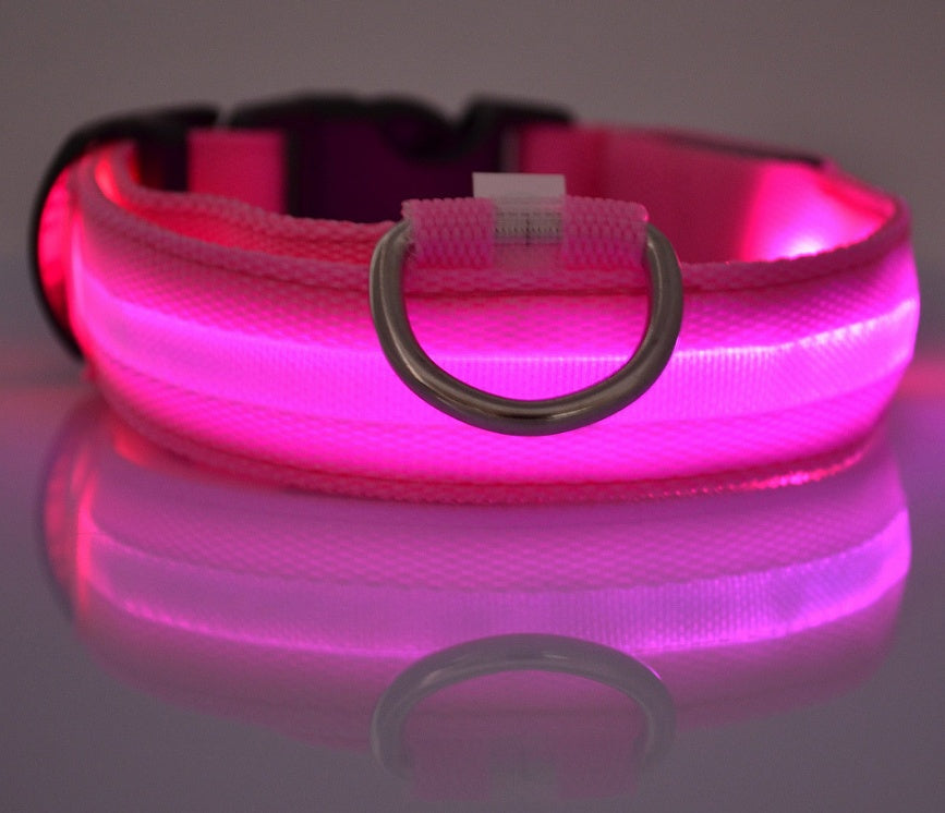 LED Luminous Dog & Cat Collar — Night Safety Flashing Glow-in-Dark Leash