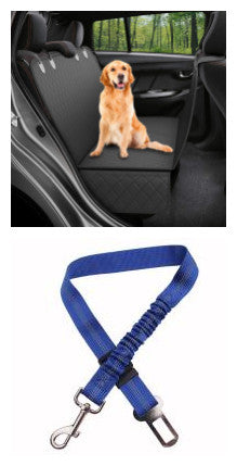 Dog Car Seat Cover Hammock — Mesh View Safety Protector with Zipper & Pocket