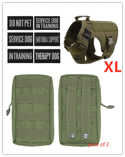 Military Tactical Dog Harness — Adjustable Heavy-Duty Pet Back Vest