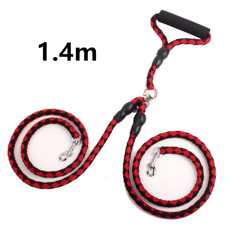 Double-Ended Dog Leash — 1-to-2 Splitter Lead with Collar