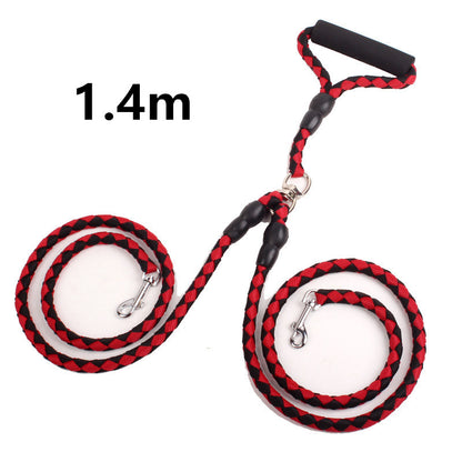 Double-Ended Dog Leash — 1-to-2 Splitter Lead with Collar