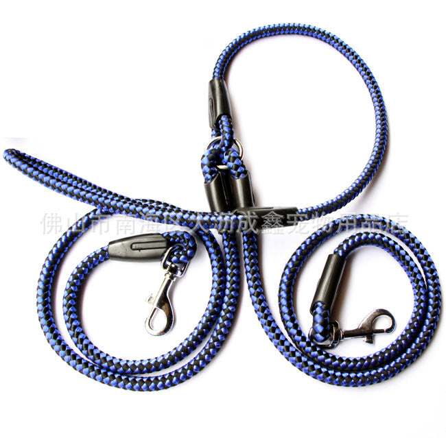 Double-Ended Dog Leash — 1-to-2 Splitter Lead with Collar