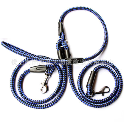 Double-Ended Dog Leash — 1-to-2 Splitter Lead with Collar