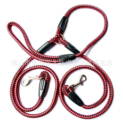 Double-Ended Dog Leash — 1-to-2 Splitter Lead with Collar