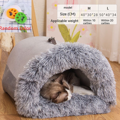 Portable Splice Pet Nest — Warm Autumn/Winter Dog & Cat Bed
