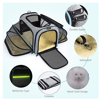 Airline-Approved Expandable Cat Carrier Bag — Soft Foldable Pet Travel Bag