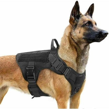 Military Tactical Dog Harness — Adjustable Heavy-Duty Pet Back Vest