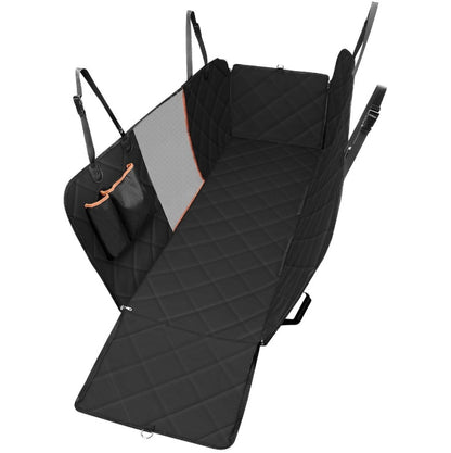 Dog Car Seat Cover Hammock — Mesh View Safety Protector with Zipper & Pocket