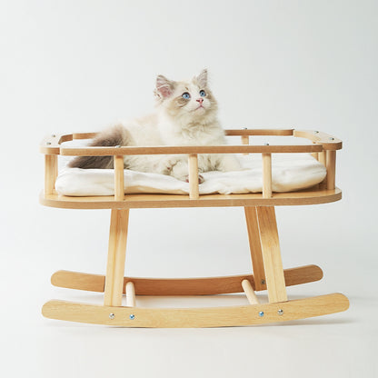 Wooden Cat Hammock Bed — Large Swinging Pet Nest