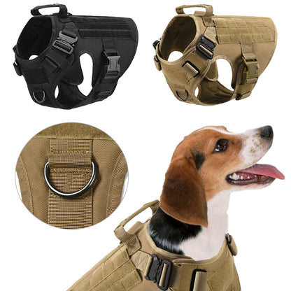 Military Tactical Dog Harness — Adjustable Heavy-Duty Pet Back Vest