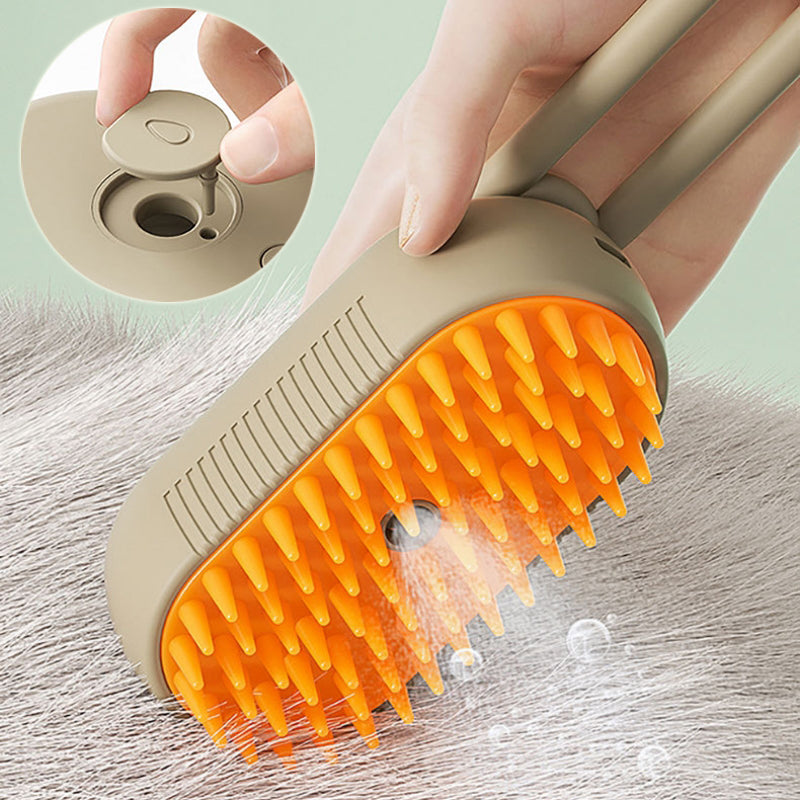 3-in-1 Electric Steam Cat Brush — Spray Grooming & Hair Removal Comb