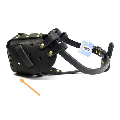 Cowhide Dog Muzzle — Adjustable Leather Muzzle for Medium & Large Dogs