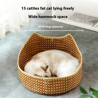 Rattan Cat Hammock Bed — Spring/Summer Breathable Cat Nest