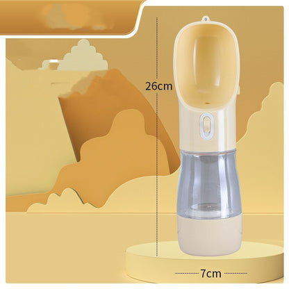 Portable Dog Water Bottle & Food Bowl — 2-in-1 Outdoor Travel Feeder