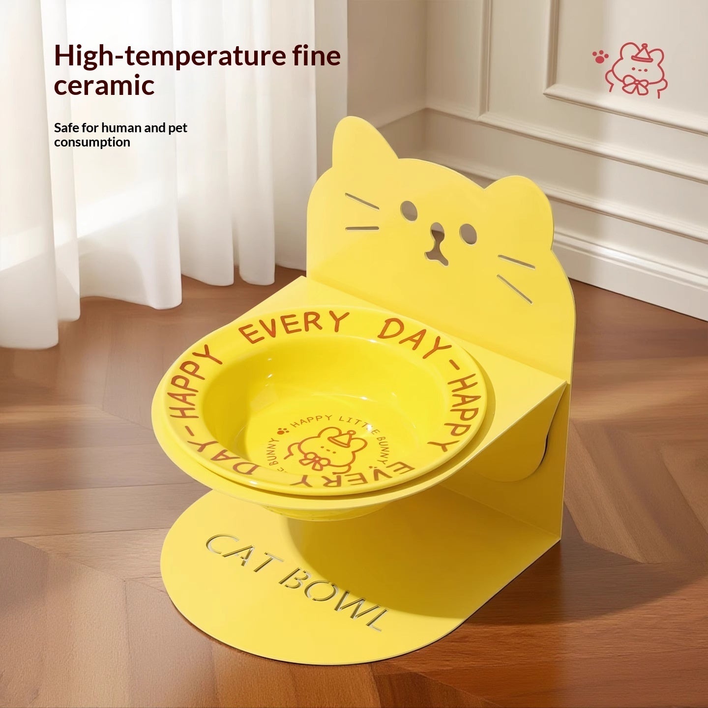 Elevated Ceramic Cat Food Bowl — Magnetic High-Leg Stand for Cats & Dog