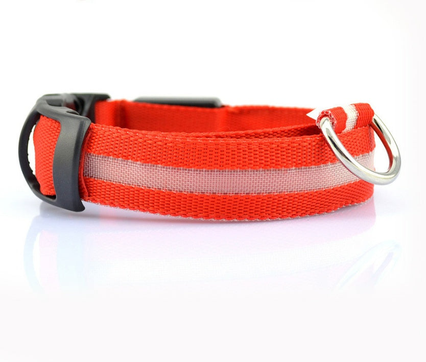 LED Luminous Dog & Cat Collar — Night Safety Flashing Glow-in-Dark Leash