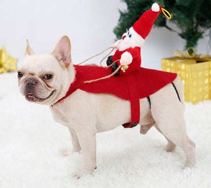 Dog Christmas Santa Costume — Festive Riding Deer Pet Outfit