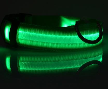 LED Luminous Dog & Cat Collar — Night Safety Flashing Glow-in-Dark Leash