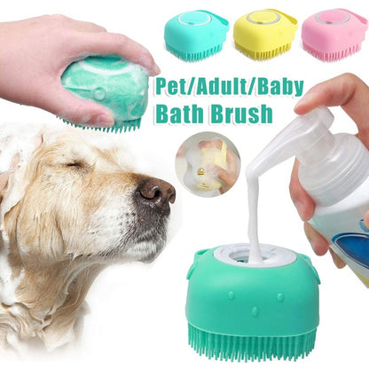 Silicone Dog Bath Massage Glove — Shampoo Brush & Grooming Tool