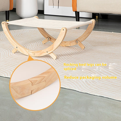 Foldable Solid Wood Cat Rocker Bed — Hammock Pet Nest