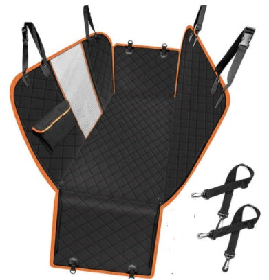 Dog Car Seat Cover Hammock — Mesh View Safety Protector with Zipper & Pocket