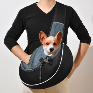 Crossbody Pet Carrier Bag — Portable Outdoor Dog & Cat Shoulder Bag