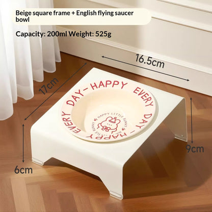 Elevated Ceramic Cat Food Bowl — Magnetic High-Leg Stand for Cats & Dog