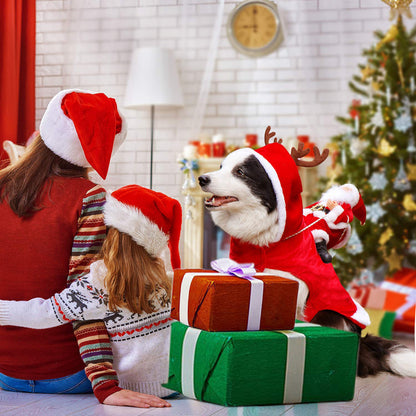 Dog Christmas Santa Costume — Festive Riding Deer Pet Outfit