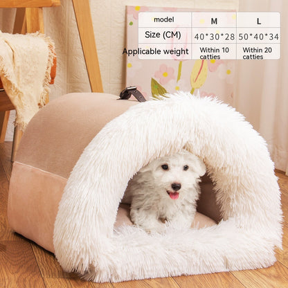Portable Splice Pet Nest — Warm Autumn/Winter Dog & Cat Bed