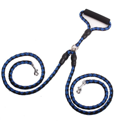 Double-Ended Dog Leash — 1-to-2 Splitter Lead with Collar