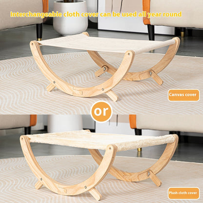 Foldable Solid Wood Cat Rocker Bed — Hammock Pet Nest