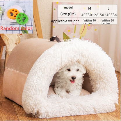 Portable Splice Pet Nest — Warm Autumn/Winter Dog & Cat Bed