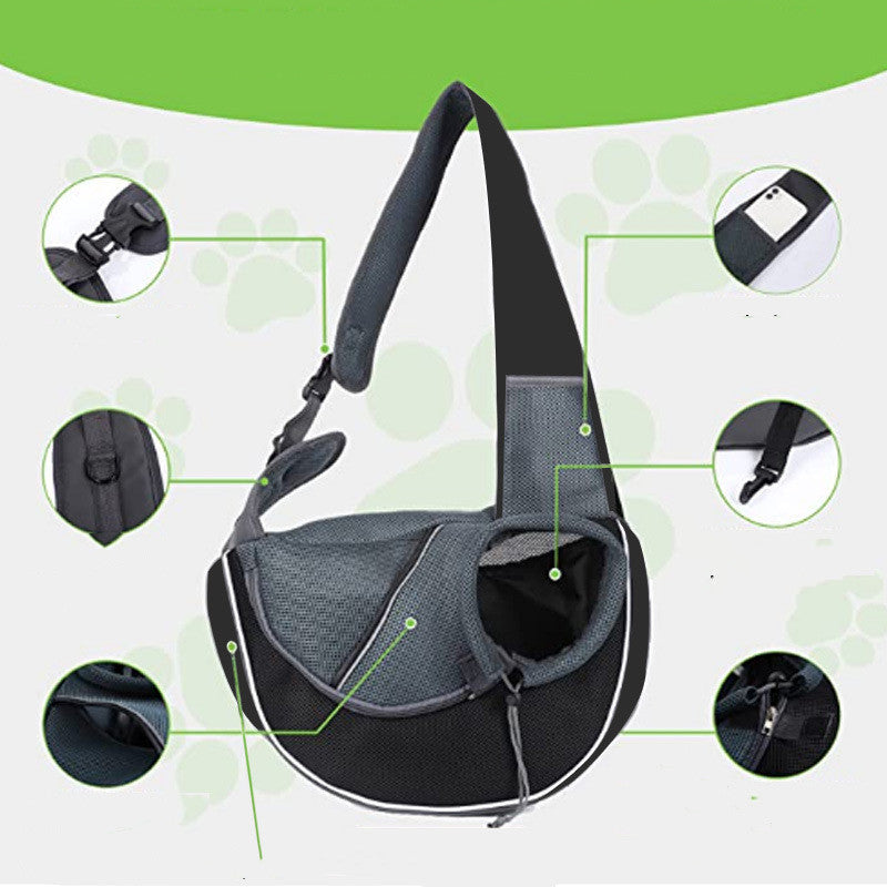 Crossbody Pet Carrier Bag — Portable Outdoor Dog & Cat Shoulder Bag