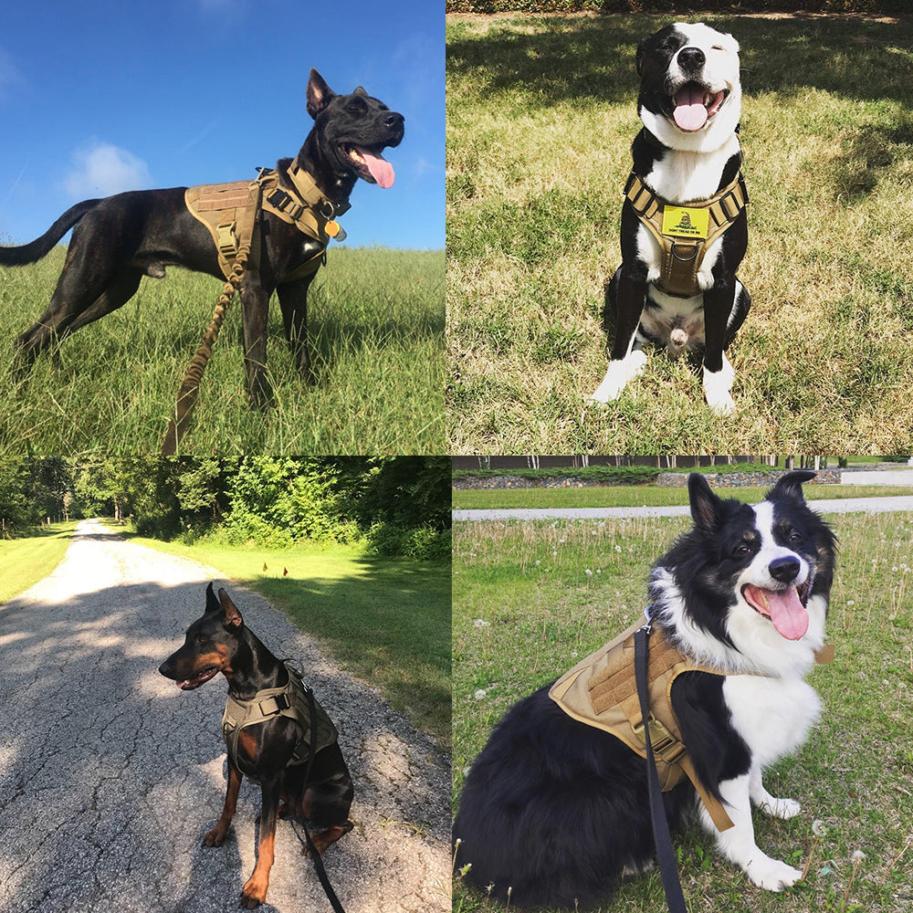 Military Tactical Dog Harness — Adjustable Heavy-Duty Pet Back Vest