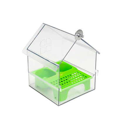 Peony Parrot Feeder Villa Transparent