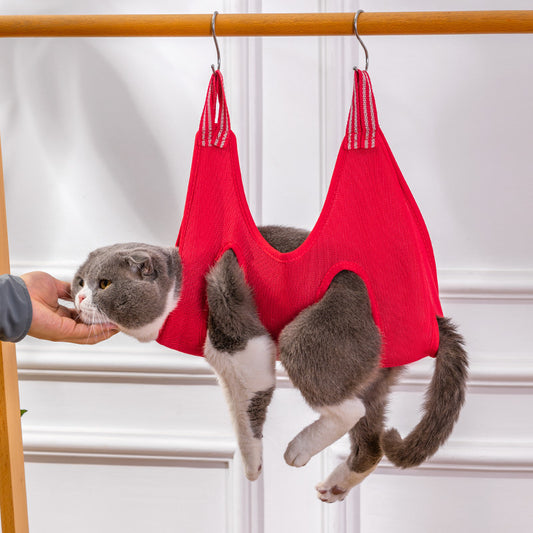 Hanging Nail Trimming Hammock — Cat & Dog Grooming Restraint Bag