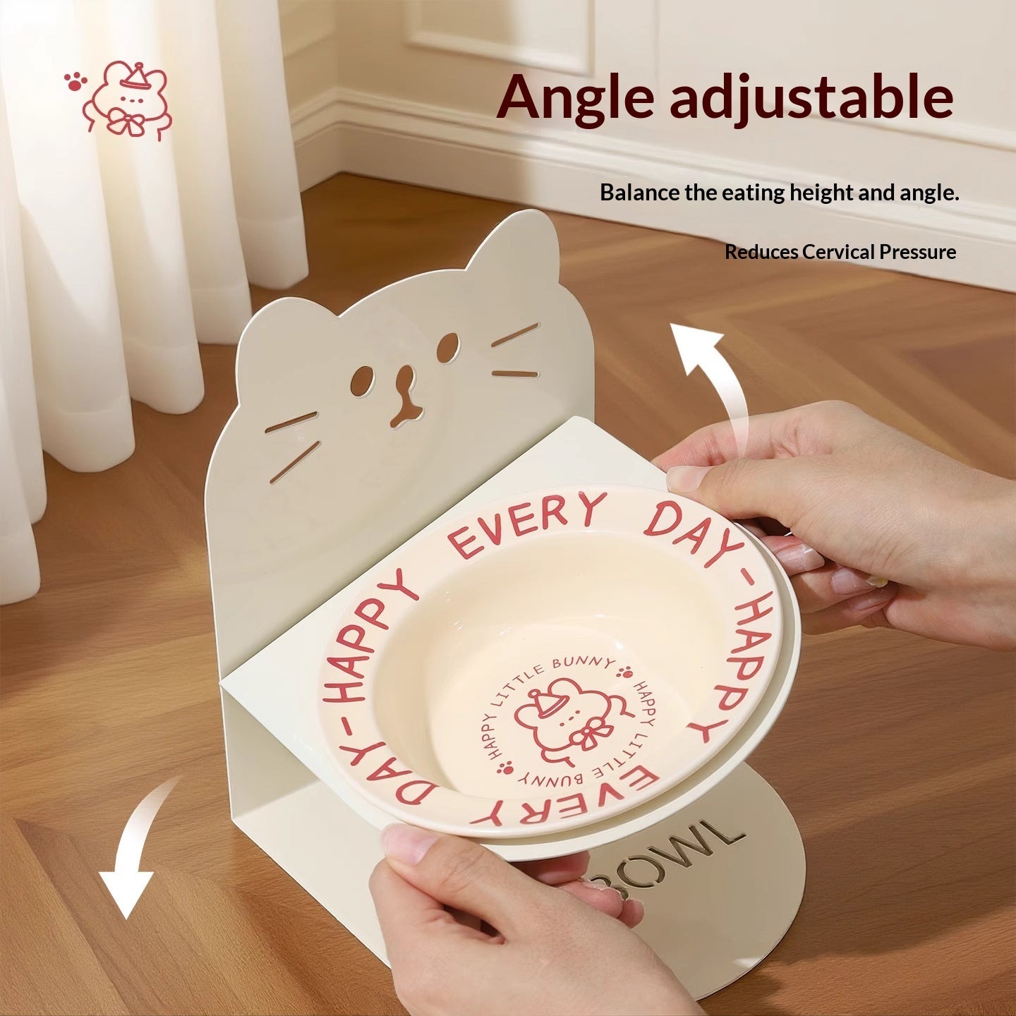 Elevated Ceramic Cat Food Bowl — Magnetic High-Leg Stand for Cats & Dog