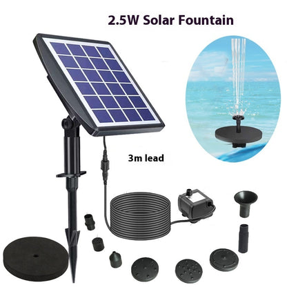 Solar Bird Bath Fountain — Floating Garden Water Feature for Birds