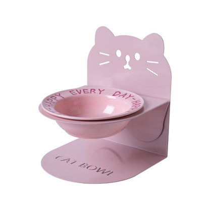 Elevated Ceramic Cat Food Bowl — Magnetic High-Leg Stand for Cats & Dog