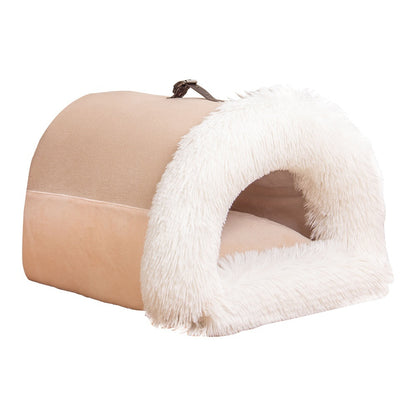 Portable Splice Pet Nest — Warm Autumn/Winter Dog & Cat Bed