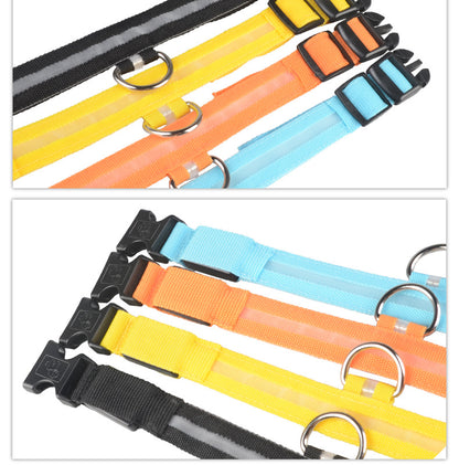 LED Luminous Dog & Cat Collar — Night Safety Flashing Glow-in-Dark Leash