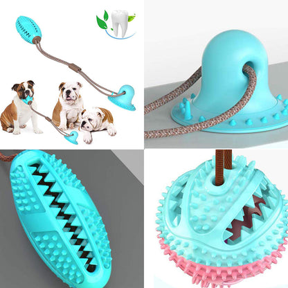 Suction Cup Dog Tug Toy Ball — Chew & Tooth Cleaning Interactive Toy