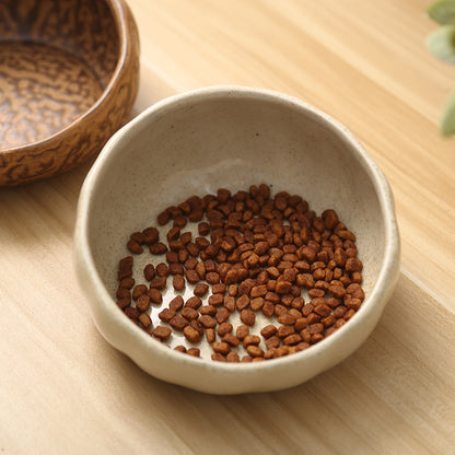 Ceramic Tilted Cat Bowl — Cervical Spine Protection Anti-Tip Design