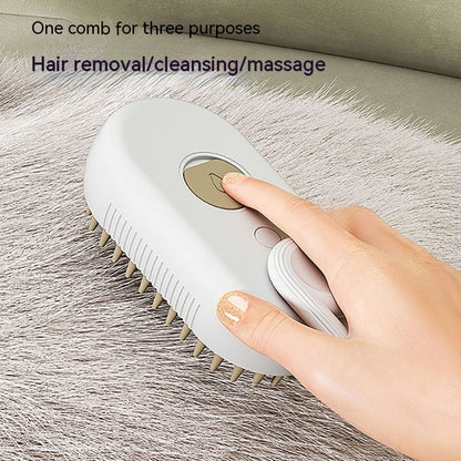 3-in-1 Electric Steam Cat Brush — Spray Grooming & Hair Removal Comb